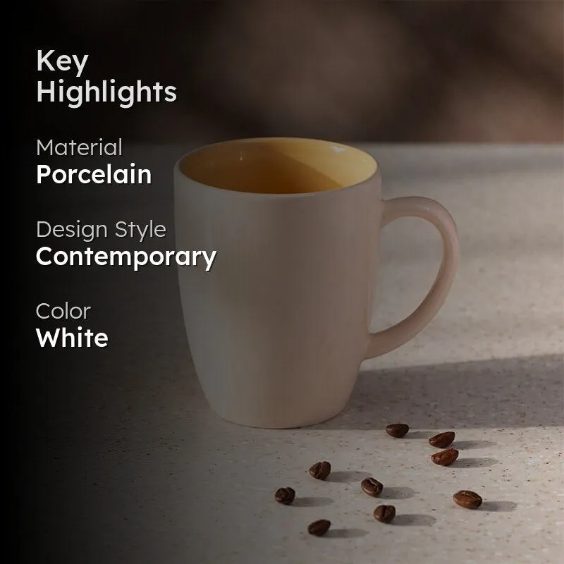 Yuvara Porcelain Coffee Mug (295 mL) - White media 2