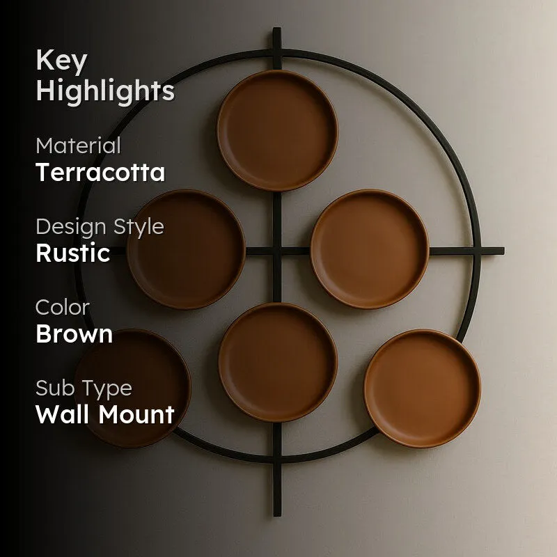 Terrya Handcrafted Terracotta Wall Plates - Set Of Six media 2