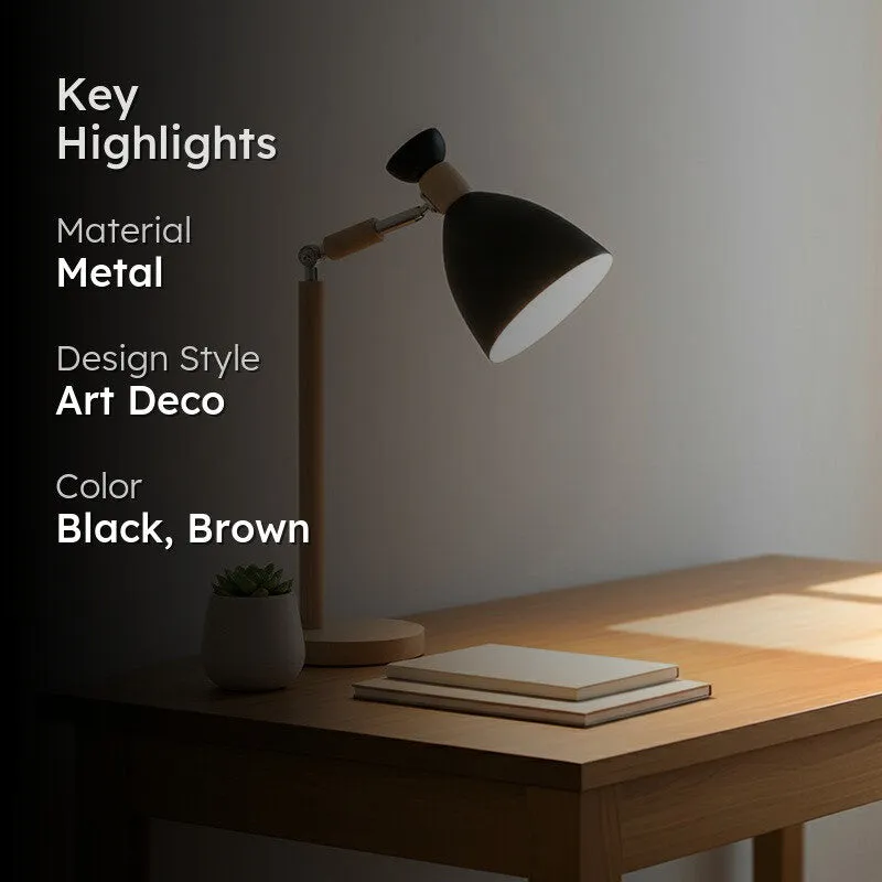 AarviDecor Sienna Accent Metal Table Lamp - Black media 2