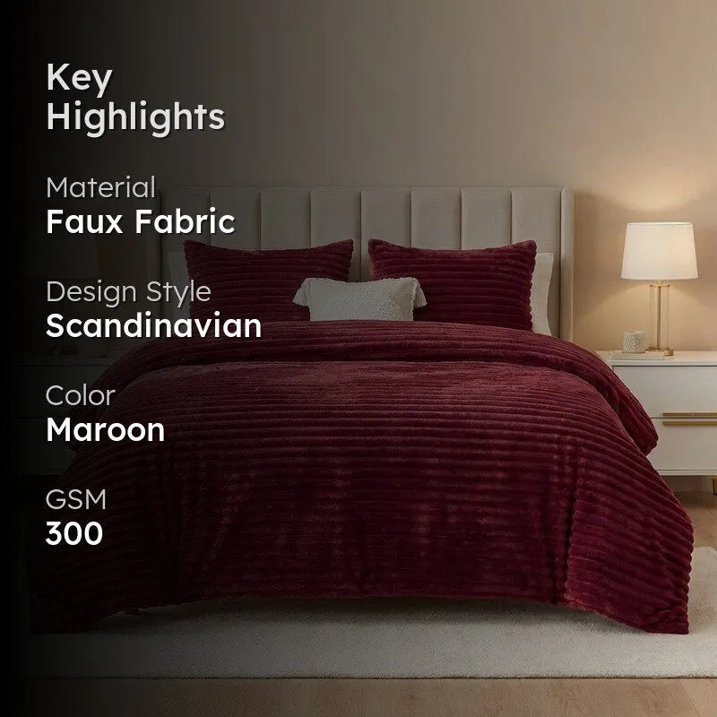 SleepScape Faux Fabric Blanket (Maroon)- 300 GSM media 2