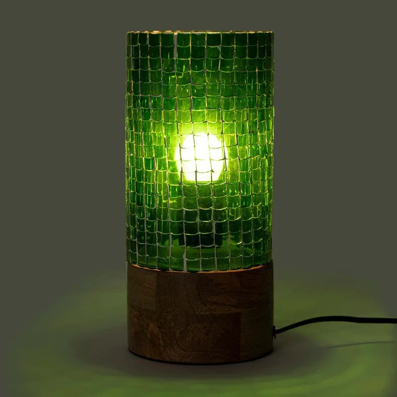 Orange Tree Freedom Tall Green Mango Wood Table Lamp - Green,Brown media 1