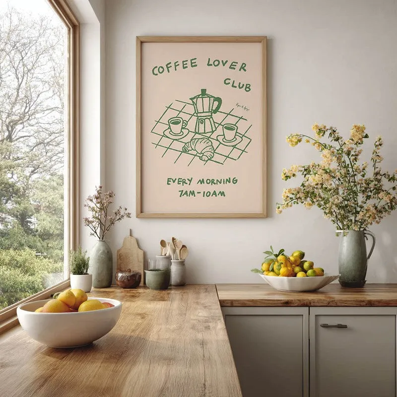 The Coffee Club Archival Canvas Wall Art - Brown media 5
