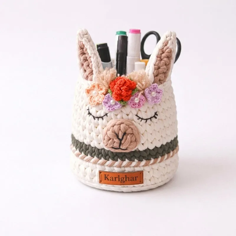 Handcrafted Multicolor Crochet Stationery Holder media 4