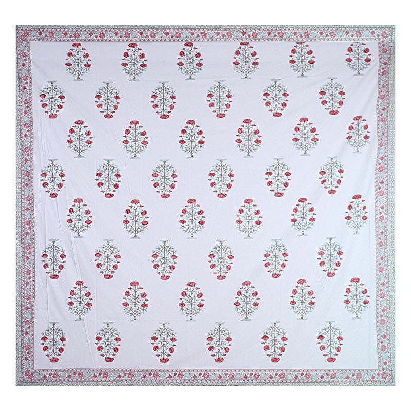 ShahiGuldaan Handblock Printed Cotton Bedsheet (Red) - 400 TC media 7