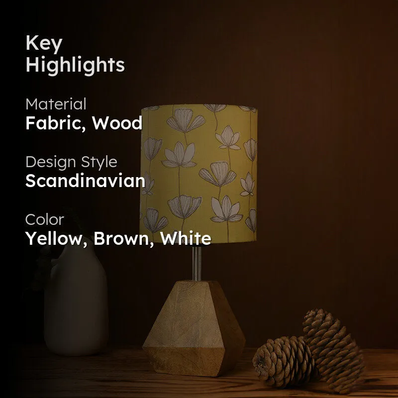 Flora Diamond Fabric Table Lamp - Yellow media 2