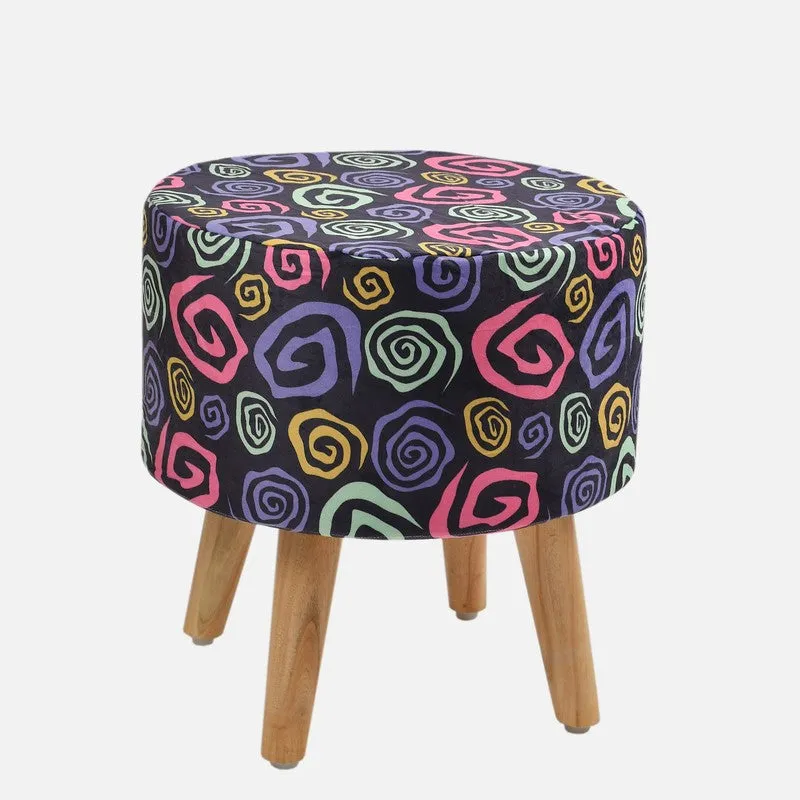 Avira Colorswirls Multicolor Engineered Wood Ottomans - Set Of Two media 3
