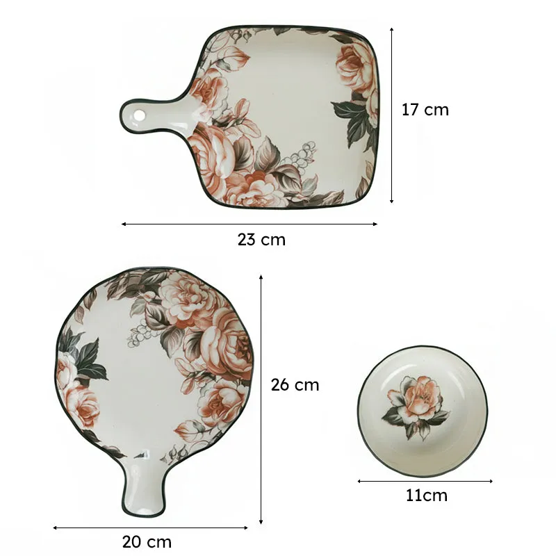 Maduva Chic Floral Porcelain Serving Set - Four Piece Set - 8