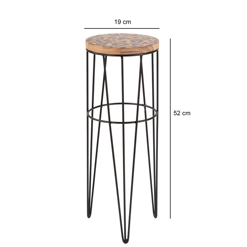 Leopard Print Accent Metal Side Table - Black media 6