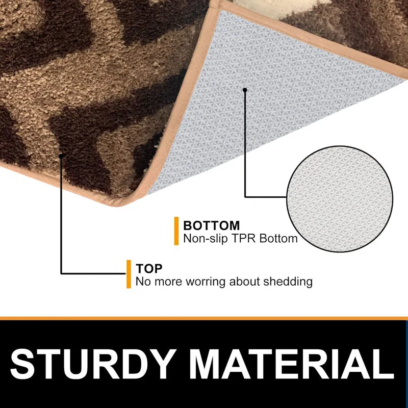 Fluffy Diamonds Microfiber Bath Mat - Brown media 6