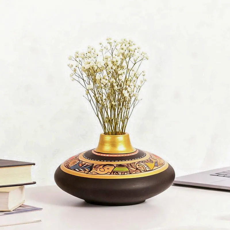 Bodhi Tribal Terracotta Vase media 1