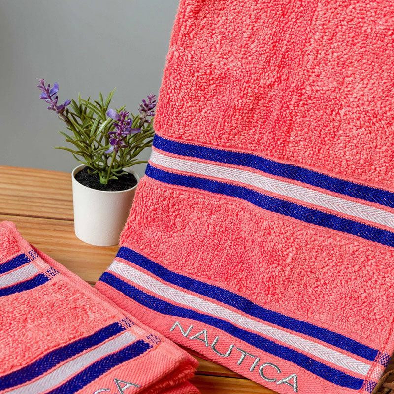 Nautica Dove Dual Down Cotton Hand Towel (Coral) - Set Of Two media 3