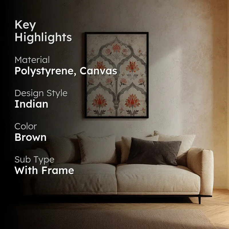 Lotus Arch Canvas Wall Painting With Black Frame media 2