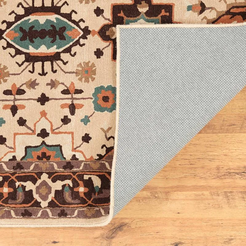 Nausicaa Ethnic Wool & Nylon Carpet - Brown & Beige media 8