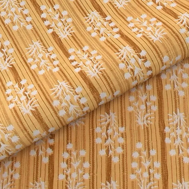 Saavika Printed Cotton Bedsheet (Yellow) - 280 TC media 5