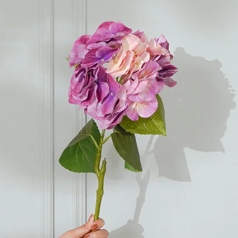 Faux Autumn Hydrangea Flower Stick (Maroon) - 25 CM media 3