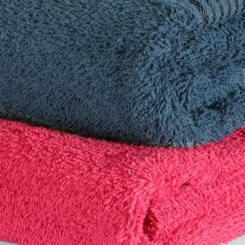 Bodil Bath Towel (Red & Grey) - Set Of Two media 3