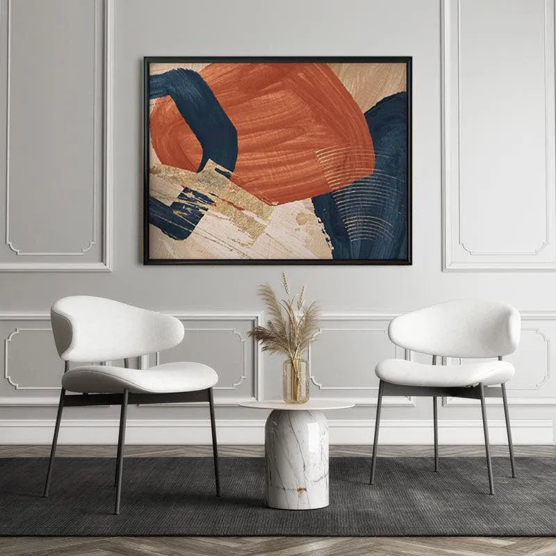 Clay Navy Canvas Wall Painting - Black Frame media 5