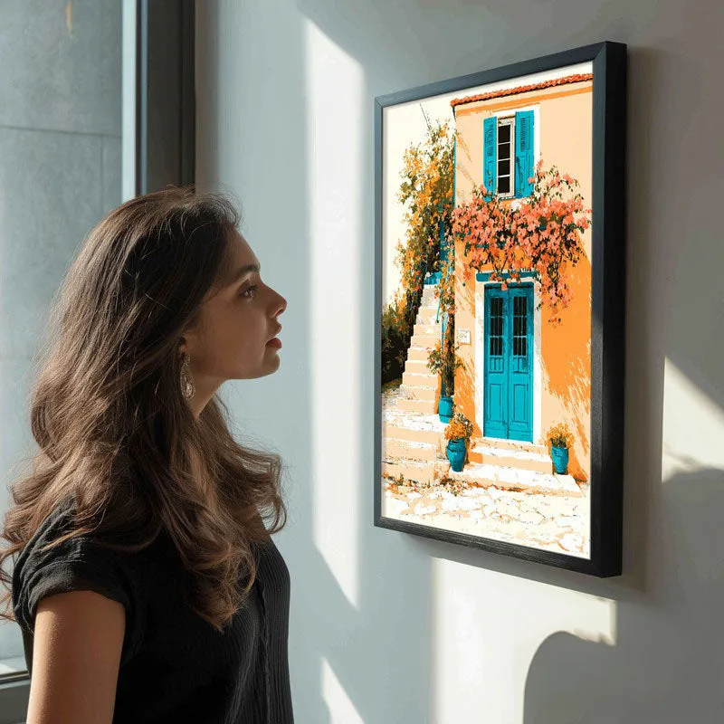 Floral Cascade Canvas Wall Painting - Black Frame media 5