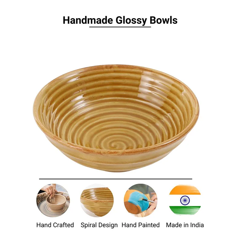 Sierra Ceramic Serving Bowl (700 mL/Beige) - Set Of Two media 5