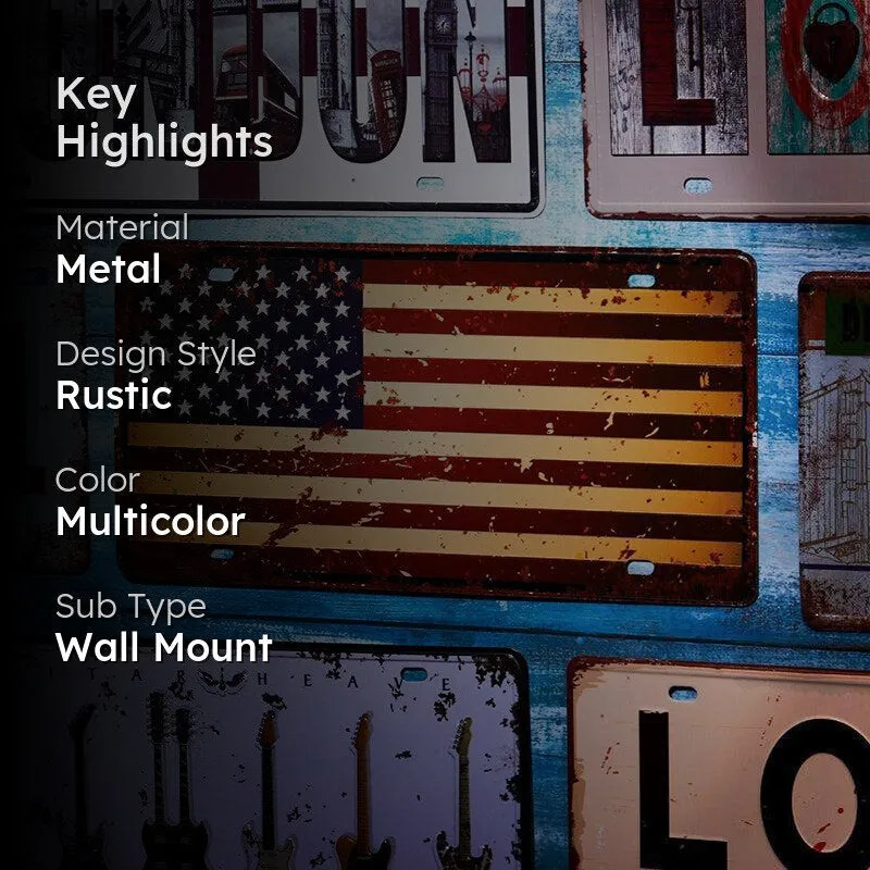 Weathered US Flag Retro Metal Wall Accent media 2