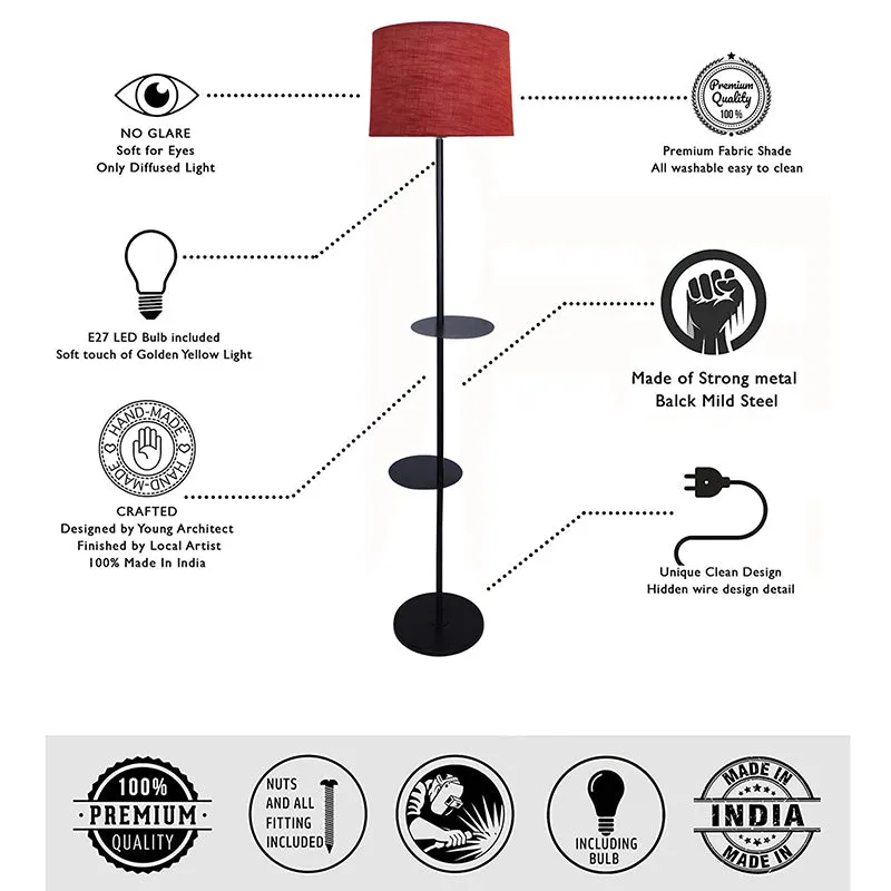 Elfin Floor Lamp With Shelf - Red media 5