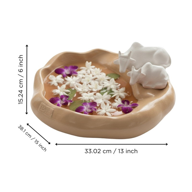 Sacred Cow Resin Urli - Ivory media 5