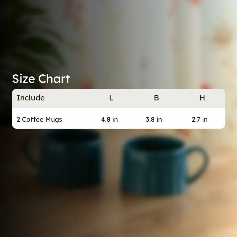 Aqua Ceramic Coffee Mug (250 mL Each) - Set Of Two media 8