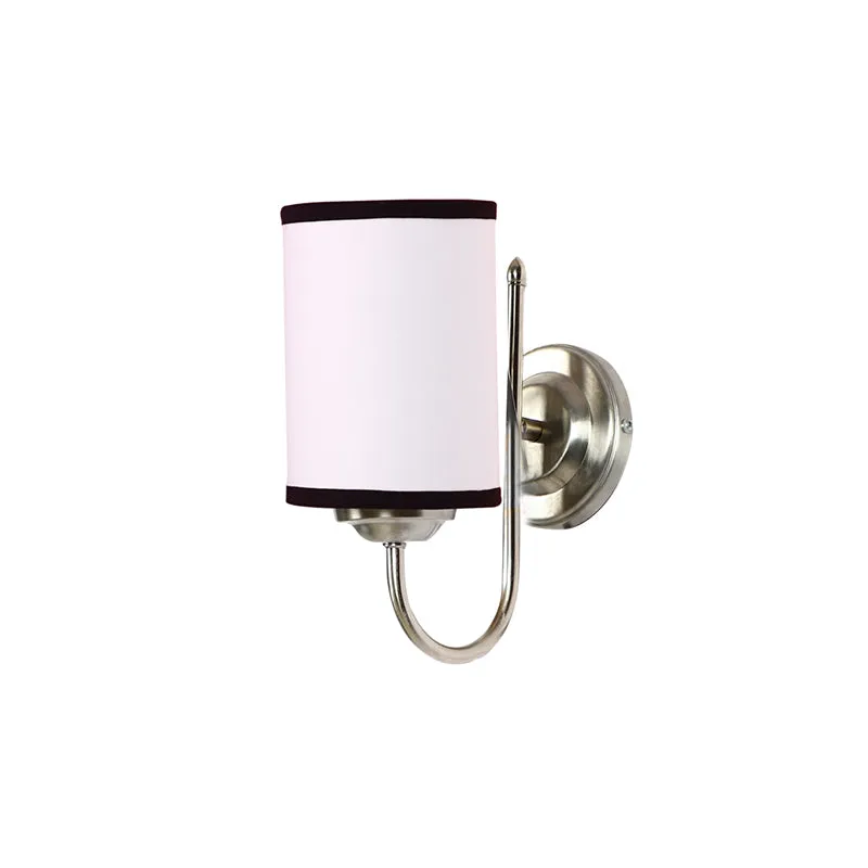 Altura Cylindrical Fabric & Metal Wall Lamp - Black & White media 3
