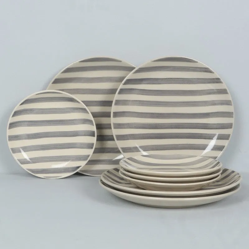 Elarion Dinner Plate (Grey,White) - Set of Eight media 4
