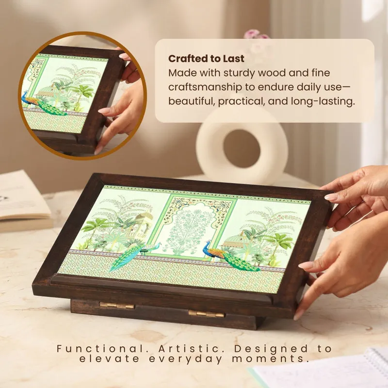 Ethnic Wood Laptop Stand media 4