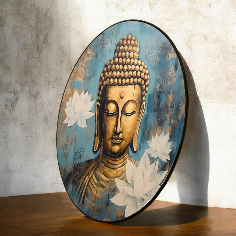 Bodhi Meditation Canvas Wall Art - Blue & Brown media 3