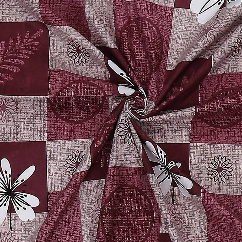 Monte Carlo Garden Grid Bedsheet (Majenta) - 120 GSM media 10