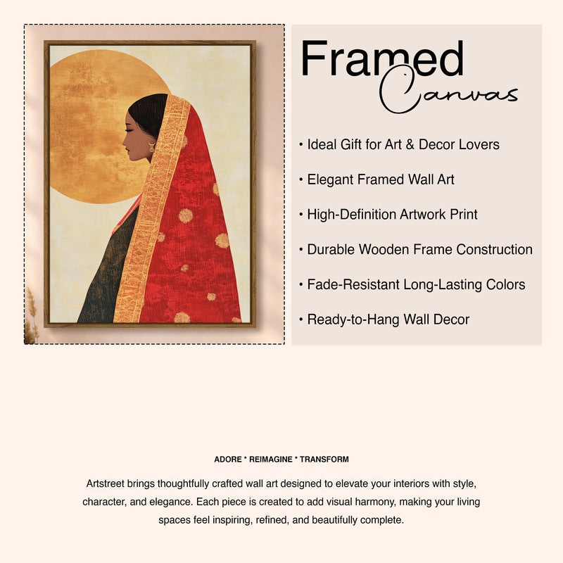 Folk Femme Canvas Wall Art With Frame media 6