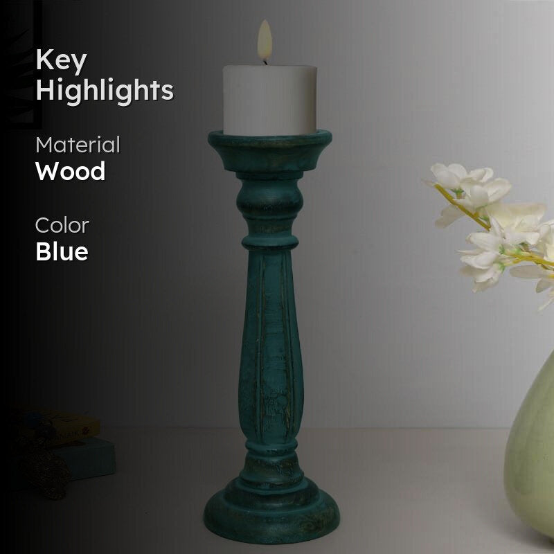Oceane Wooden Candle Stand - Short media 2