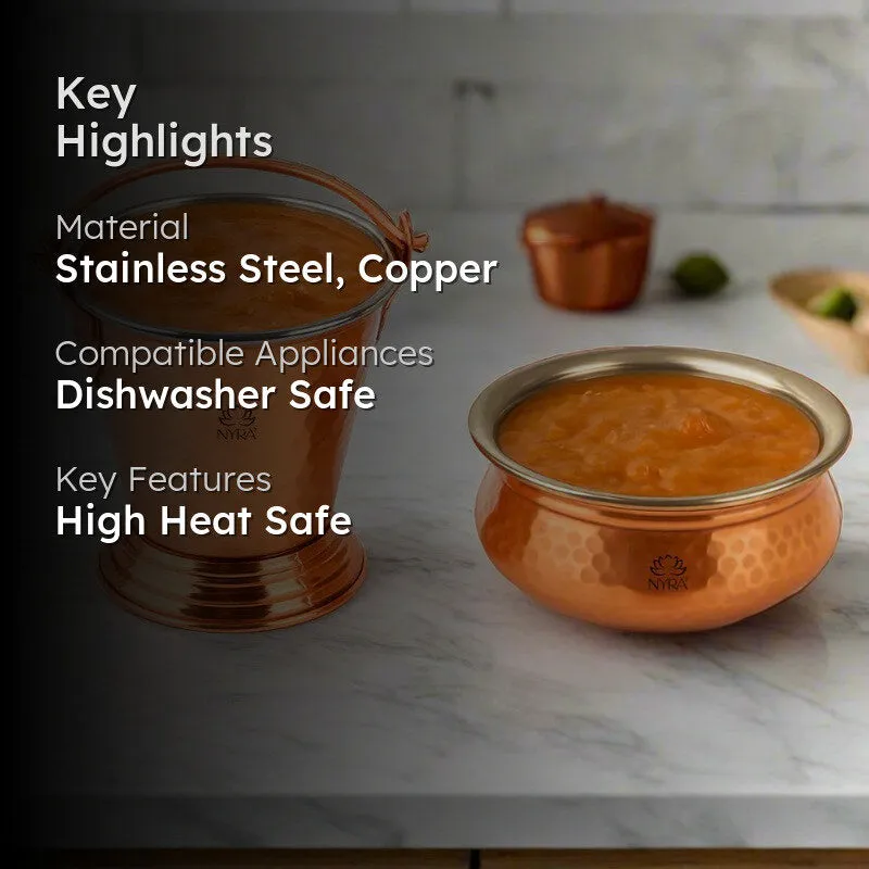 Virexa Stainless Steel Kadai with Balti - Two Piece Set media 2