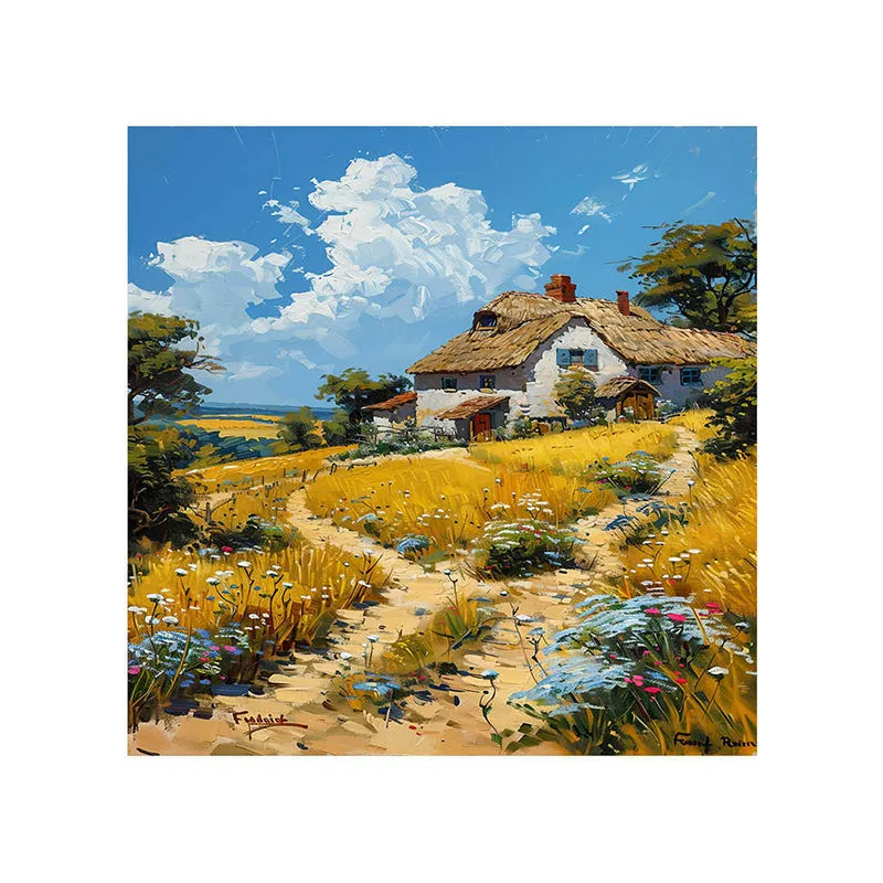 Countryside Cottage Poly Canvas Wall Painting media 5