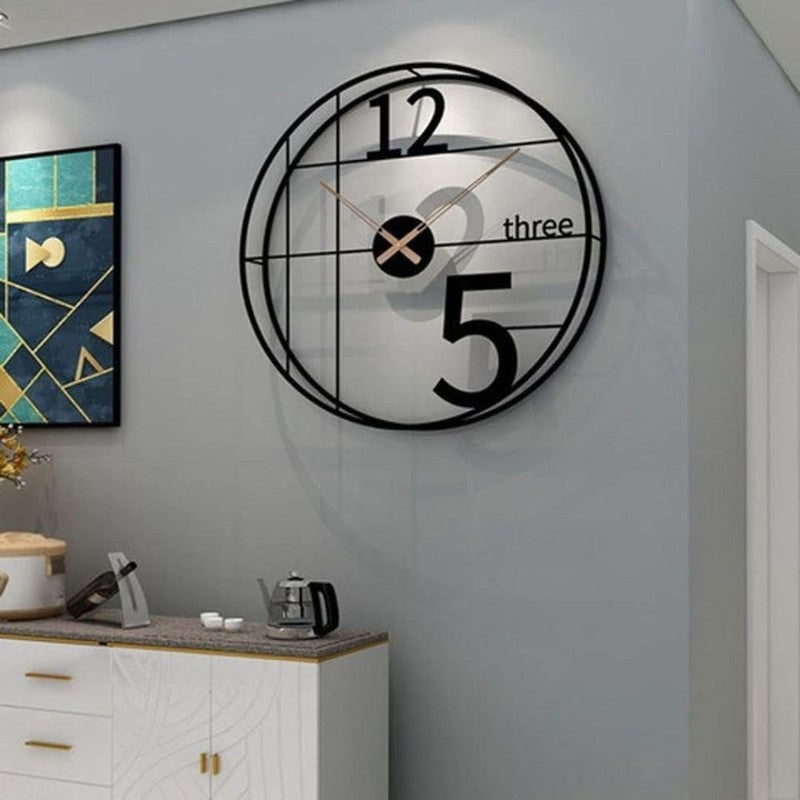 Gears Silent Wall Clock - Black media 3