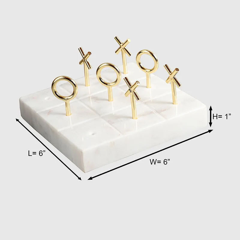 Callista Marble & Brass Tic Tac Toe Game media 8