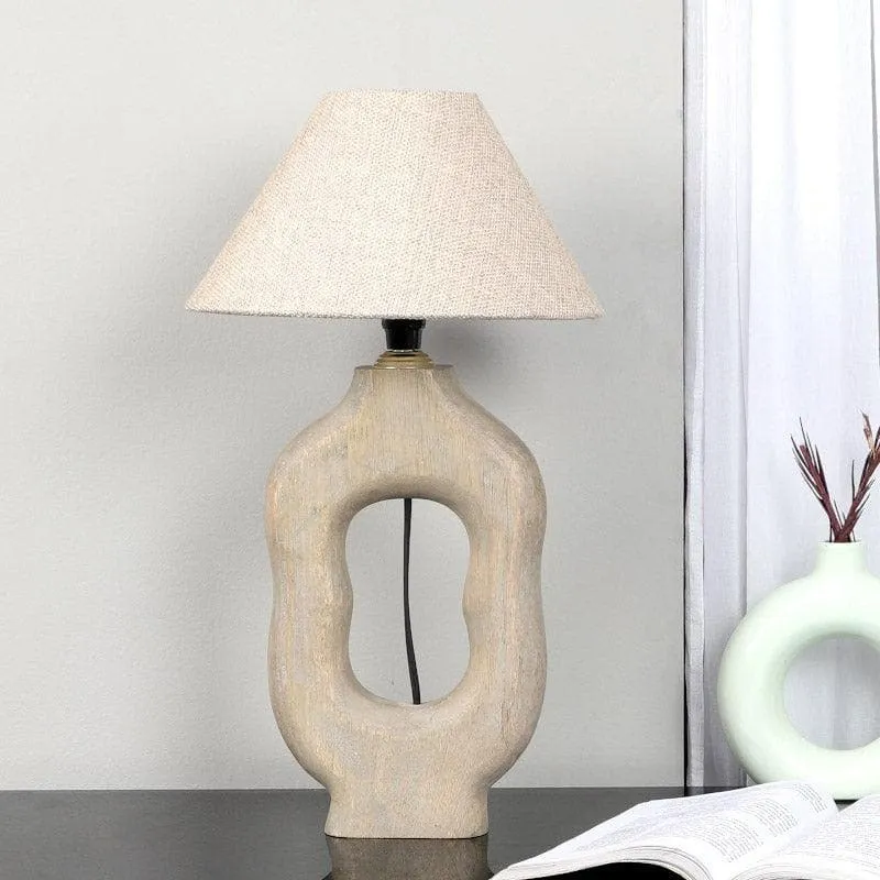 Truda Tissle Fabric Table Lamp - Beige,White media 3