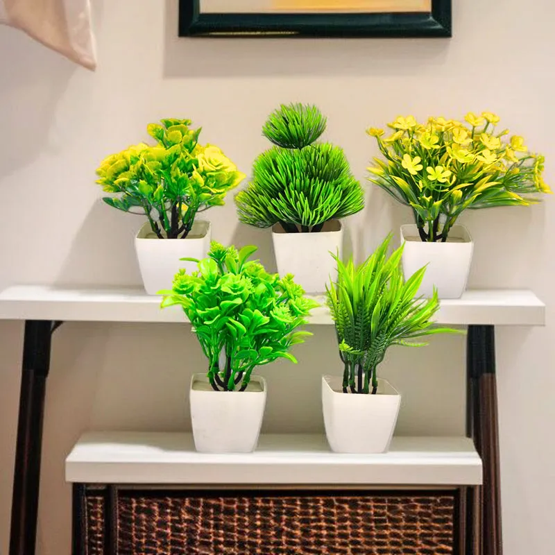 Mod Sprig Artificial Plant With Pot - Set Of Five media 1