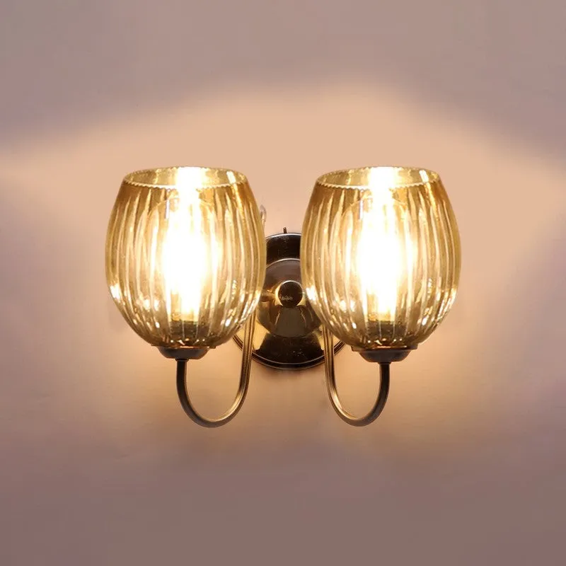 Vintage Glow Dual Shade Glass Wall Lamp media 7