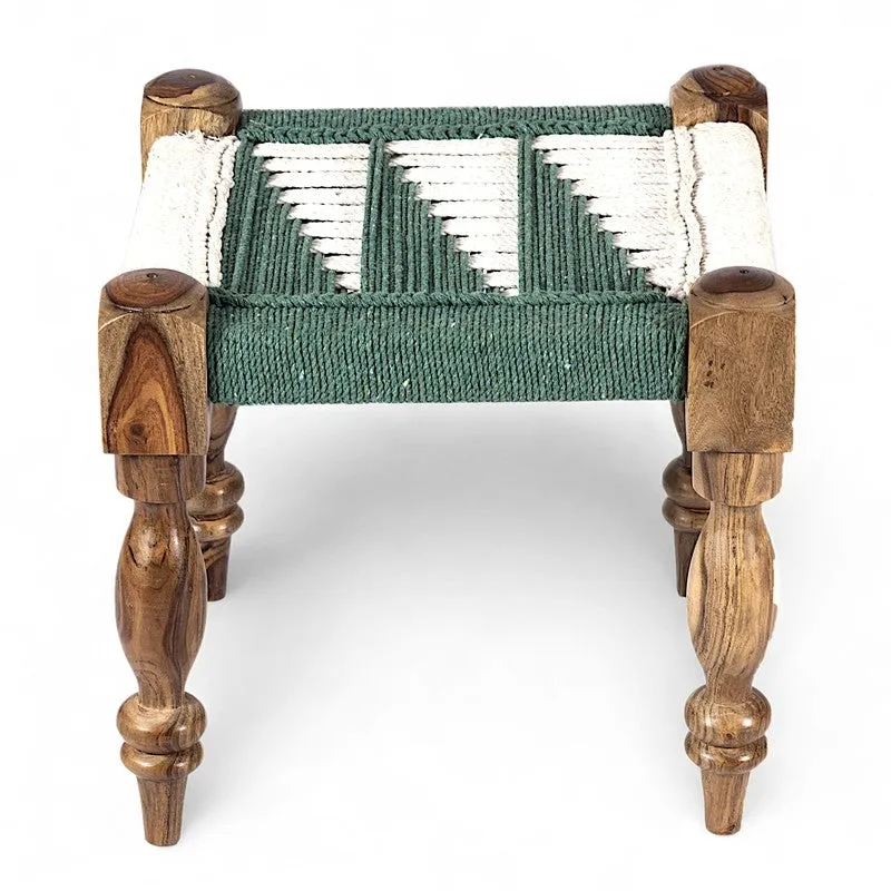 Hynex Sheesham Wooden Bench - Green,White media 3