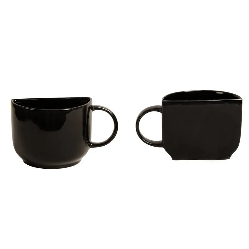 The Better Half Ceramic Tea Cup (130 mL Each/Black) - Set of Two media 5