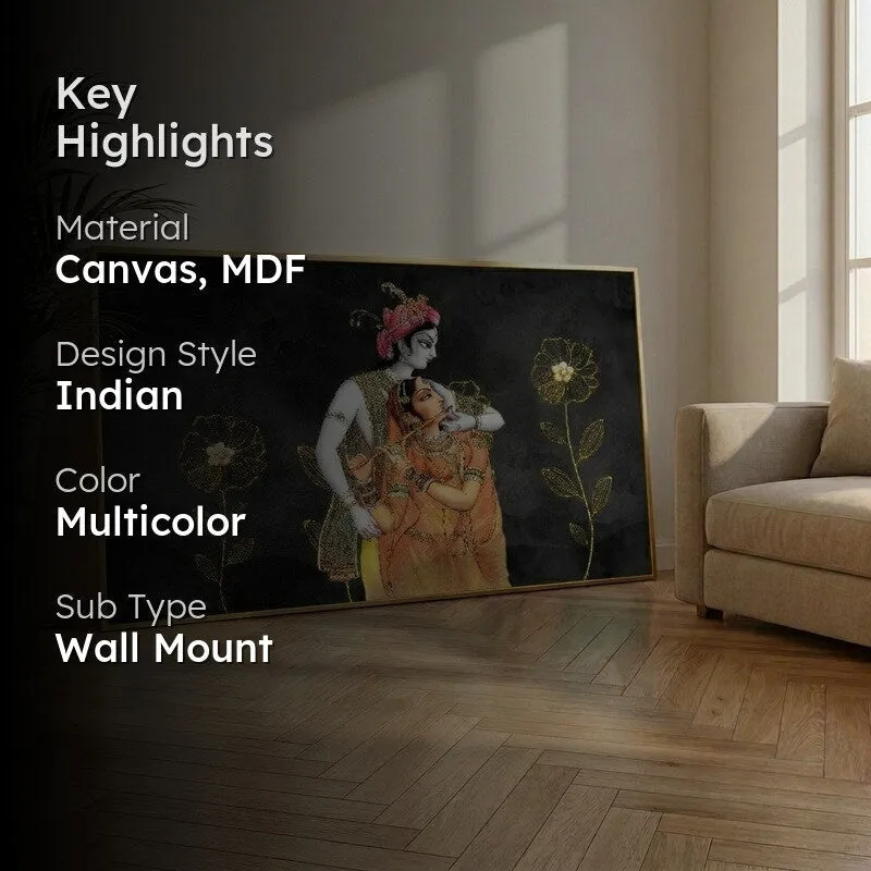 Timeless Krishna Leela Canvas Wall Painting With Frame media 2