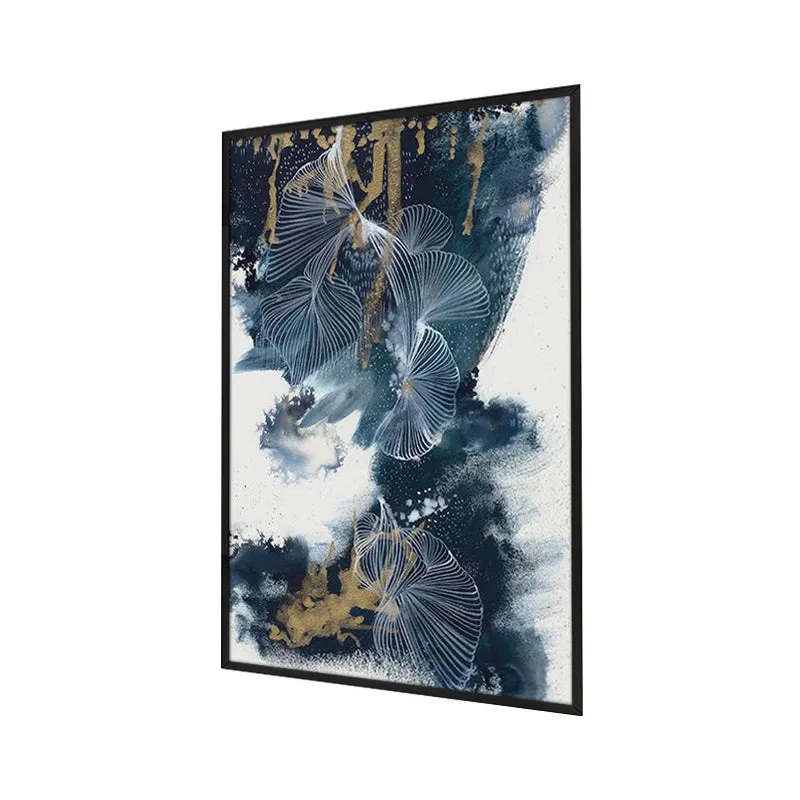 Arctic Drips Abstract Wall Painting With Frame media 3