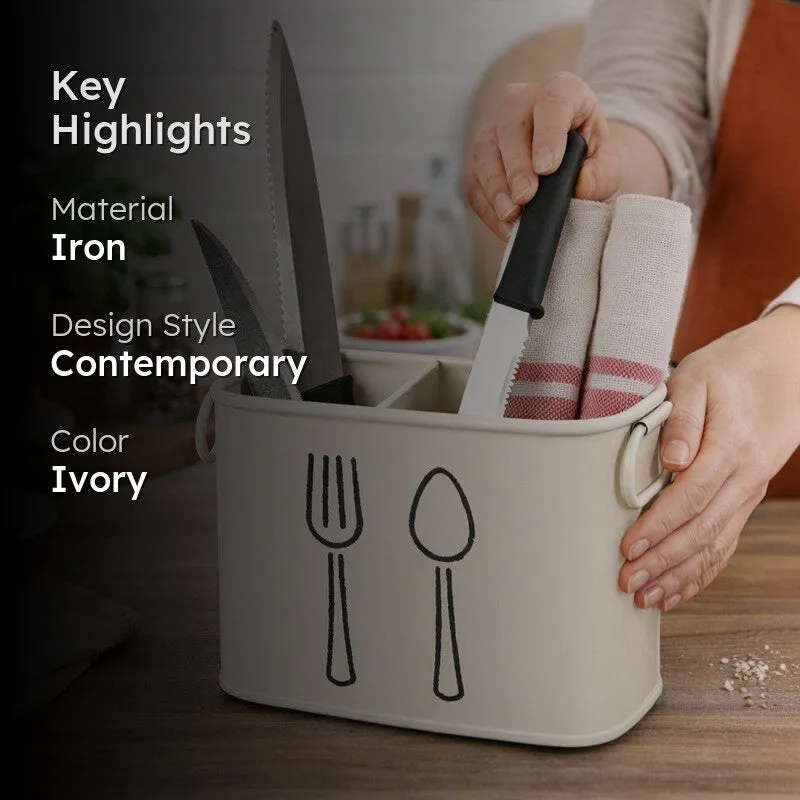 KitchenPro Rust-Free Cutlery Stand - Ivory media 2