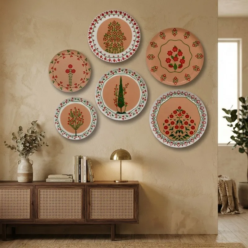 Vintage Floral Luxe Metal Wall Plates - Set Of Six media 1