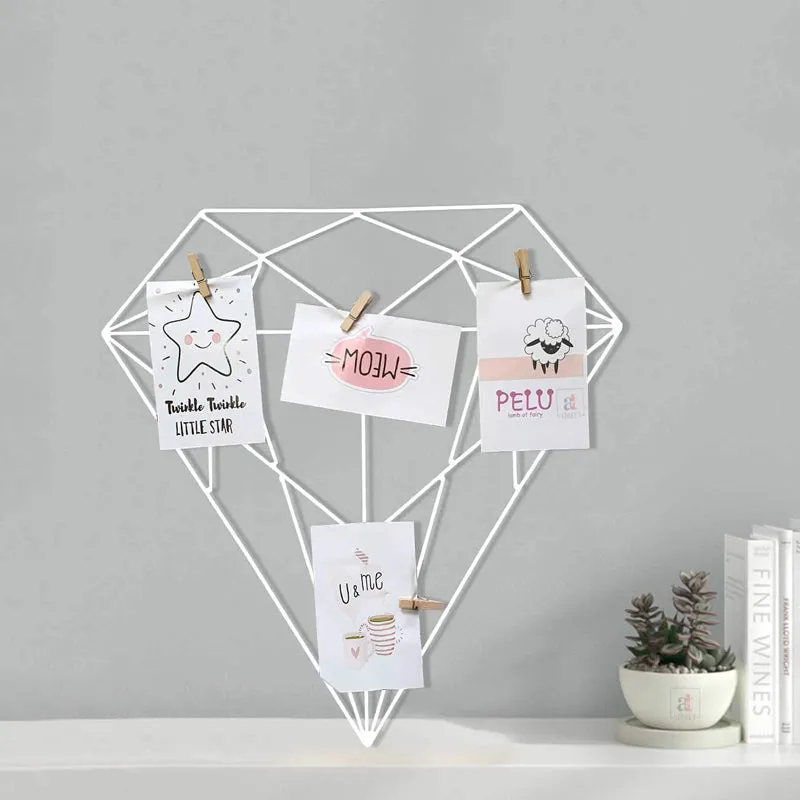 Pavé Diamond Metal Photo Frame - White media 1