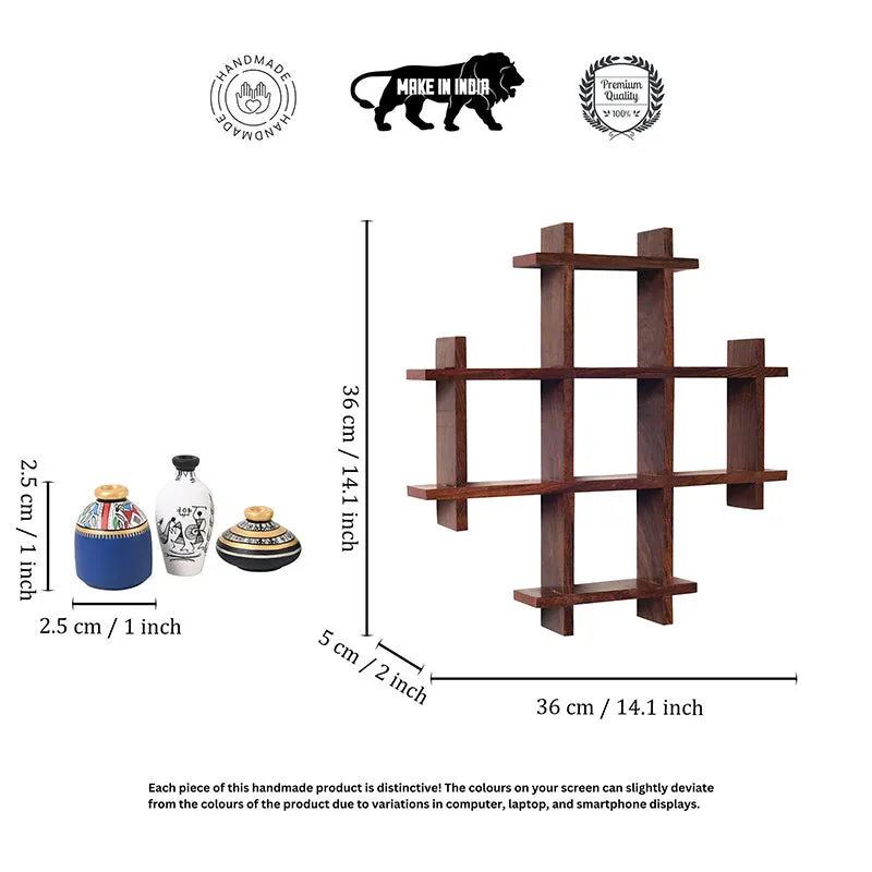 Forest Frame Warli Terracotta & Wood Wall Accent - Nine Piece Set media 6