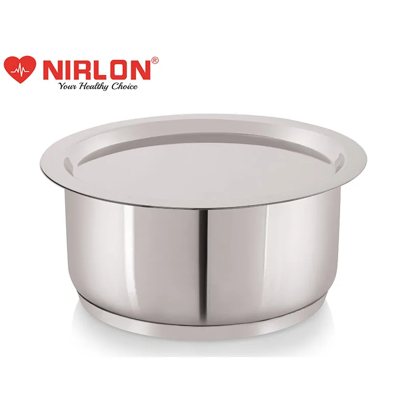 Nirlon Stainless Steel Pateela With Lid - 3000 mL/8 Inches media 1